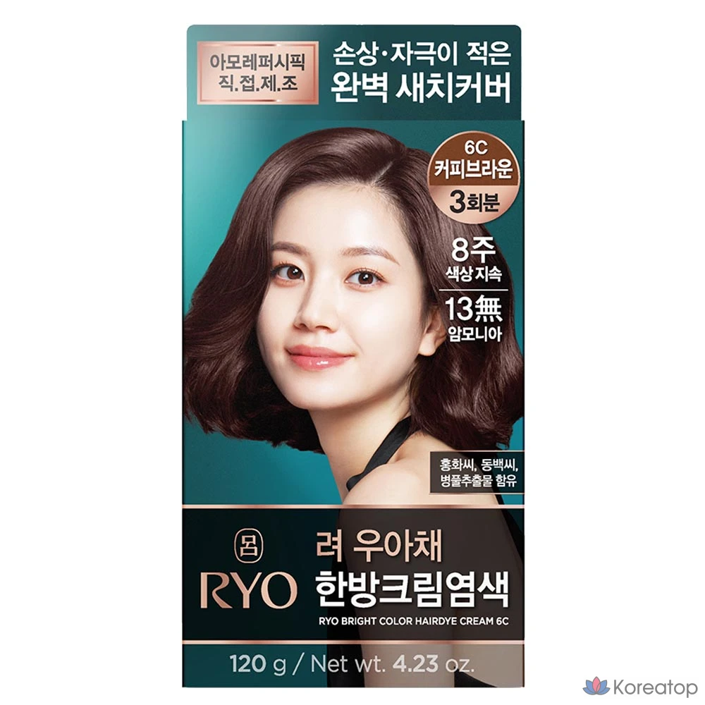 Краска для волос Ryo Uachae Meotnaegi Saichi Cream, оттенок 6C Coffee Brown, 1 шт.