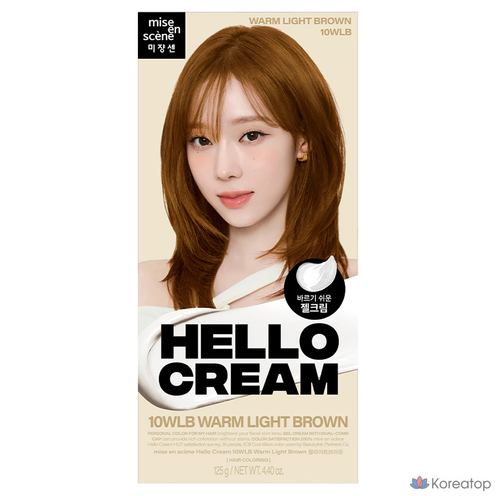 Крем-краска для волос Mise en Scene New Hello Cream, оттенок Warm Light Brown, 125 г, 1 шт.