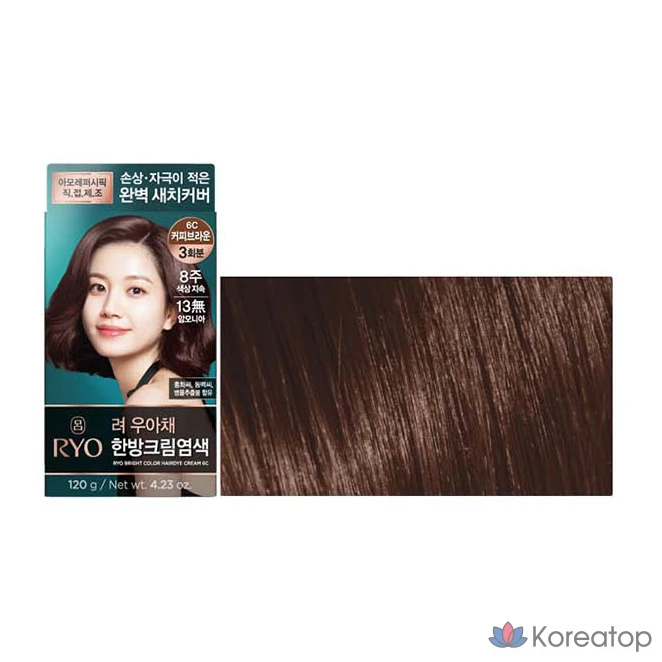 Краска для волос Ryo Uachae Meotnaegi Saichi Cream, оттенок 6C Coffee Brown, 1 шт., фото 2