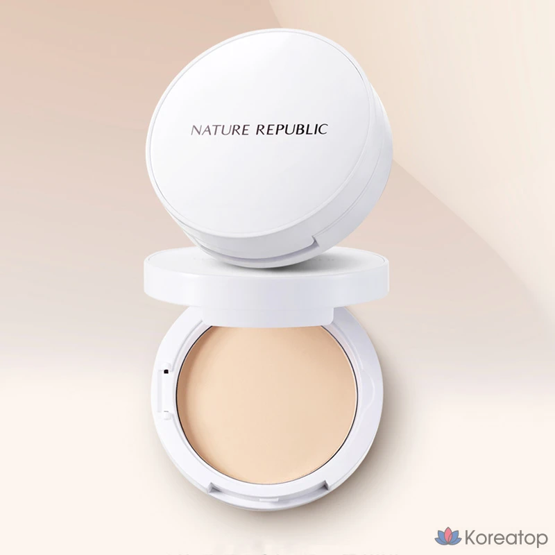 Пудра для лица Nature Republic Nature Origin Cover Two-Way Cake, оттенок 01 Light Beige, 9 г, 1 шт., фото 2