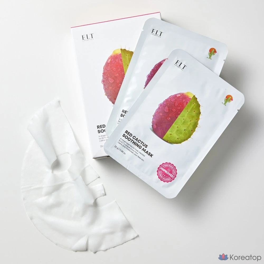 Тканевая маска для лица ELT Red Cactus Prickly Pear Hyaluronic Acid Soothing Mask, 10 шт.