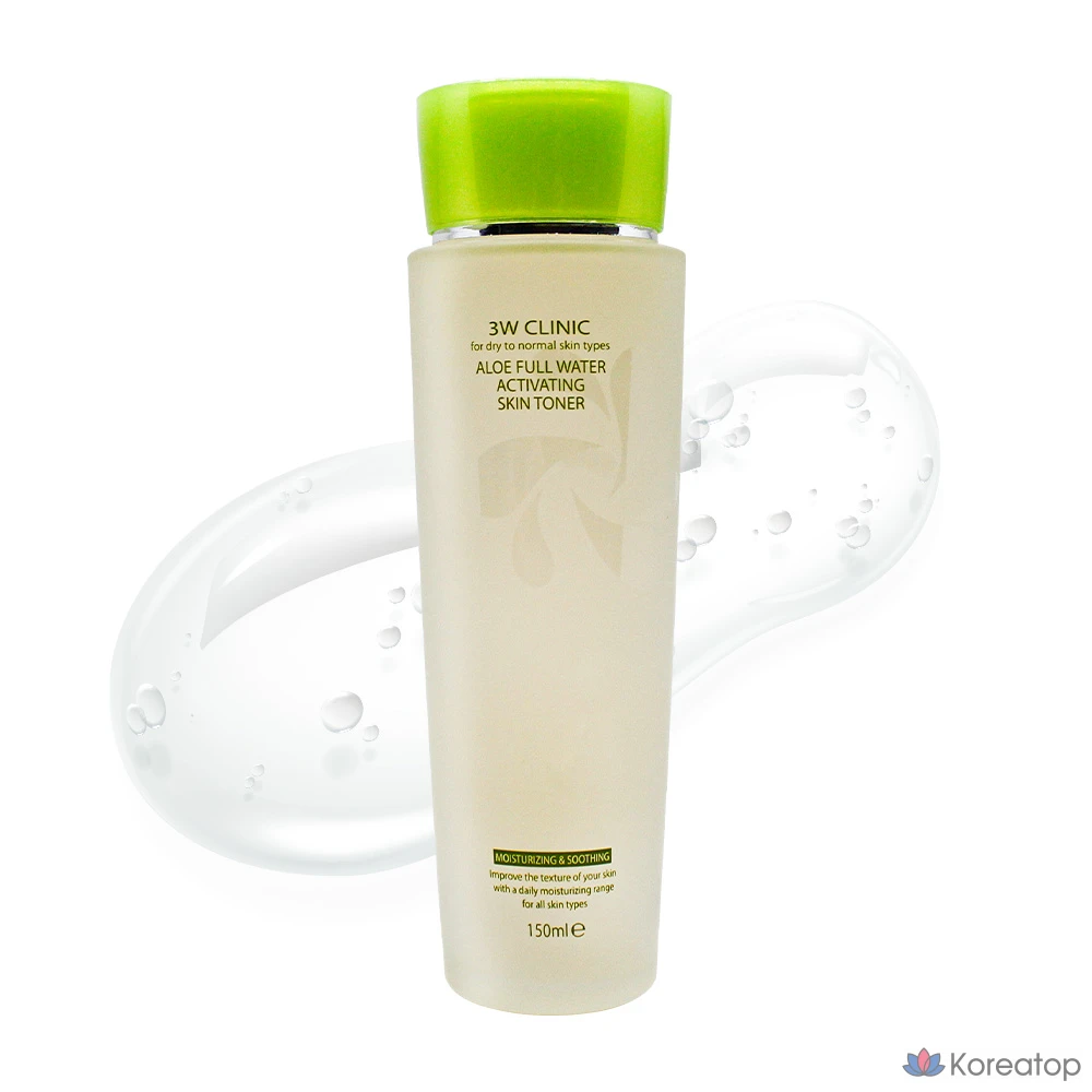 Тонер 3W Clinic Aloe Full Water Activating Skin Toner, 150 мл, 1 шт.