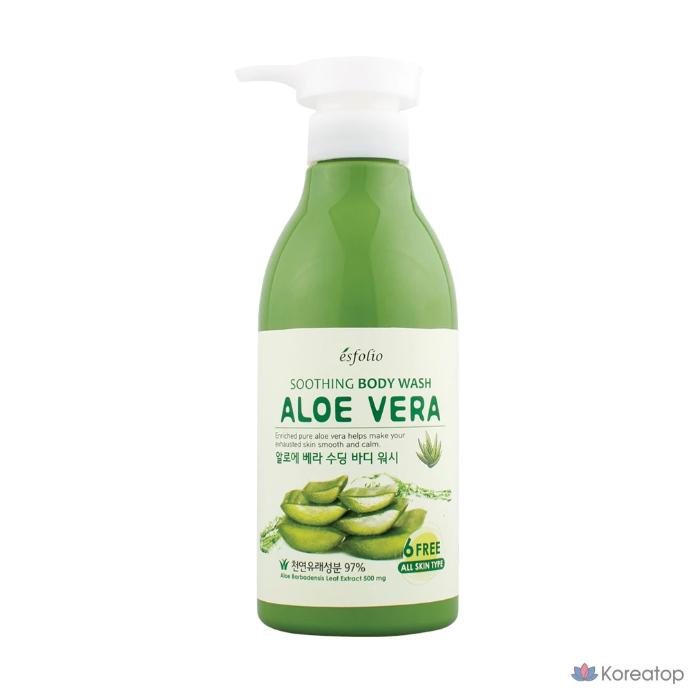 Набор для ухода Esfolio Aloe Vera Soothing Body Wash+Body Lotion Set, 500 мл+500 мл, 1 шт.