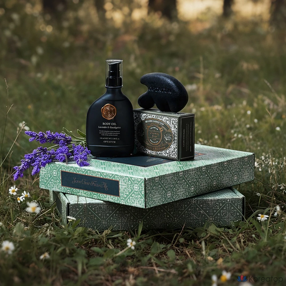Набор для ухода Optatum Vegan Body Oil & Gua Sha Soap Gift Set, 1 шт.