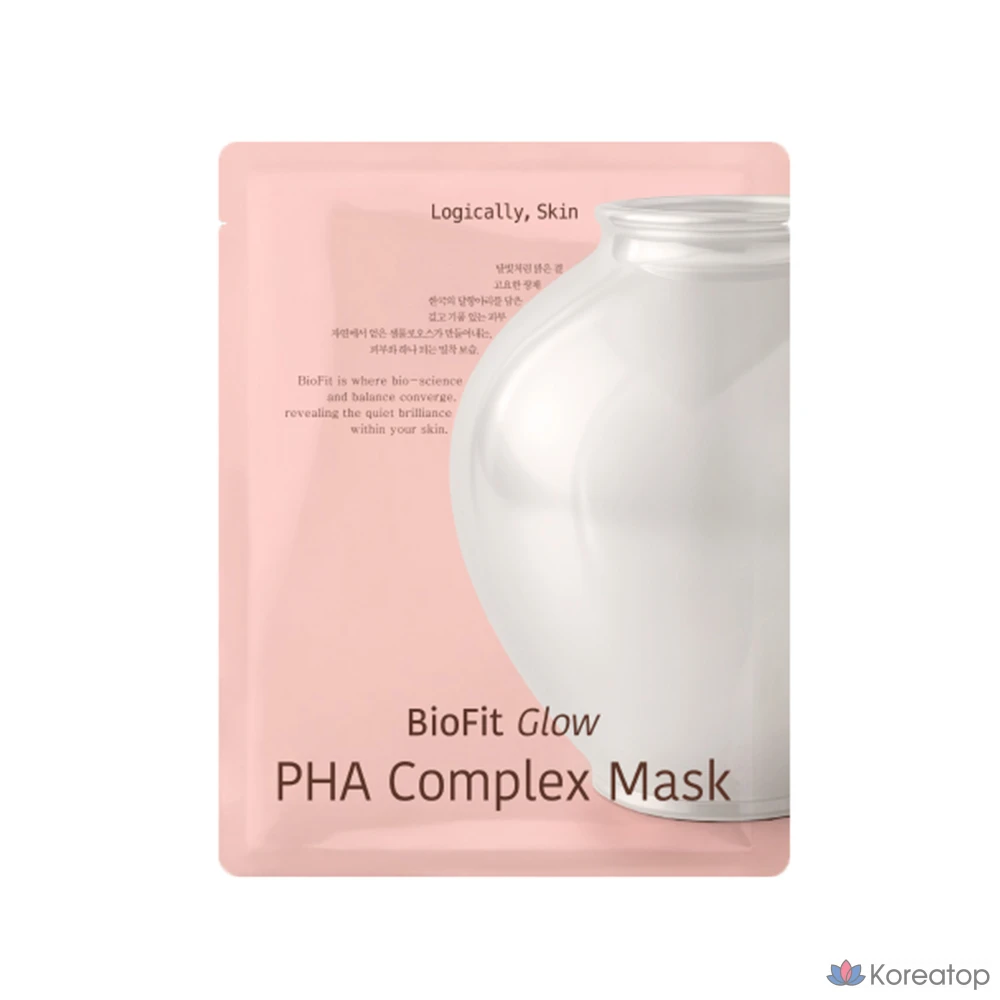 Тканевая маска для лица Logically Skin BioFit Glow PHA Complex Mask, 3 шт.