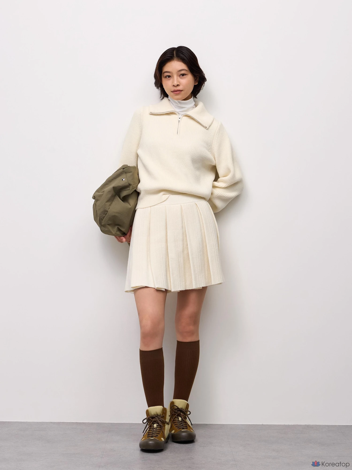 Свитер Uniqlo Rib Stitch Half Zip Sweater