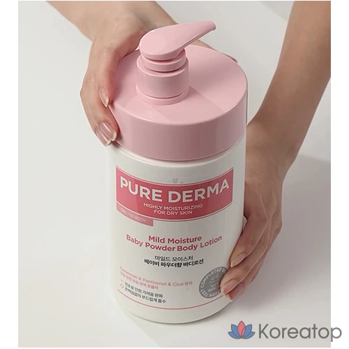 Лосьон для тела Pure Derma Mild Moisture Body Lotion, аромат Baby Powder, 1 л, 1 шт., фото 5
