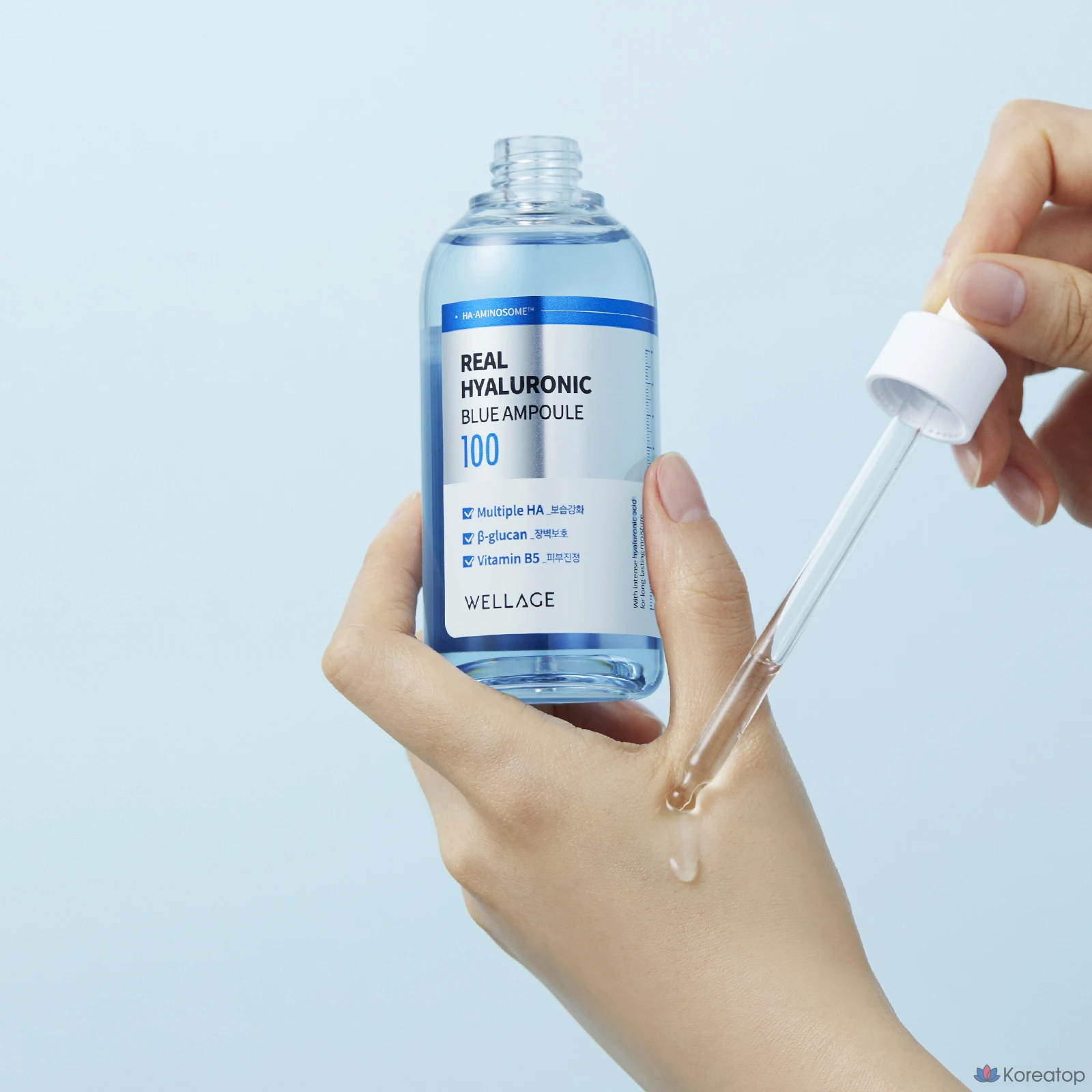 Ампульная сыворотка WELLAGE Real Hyaluronic Blue 100 Ampoule, 100 мл + 75 мл, 1 шт.