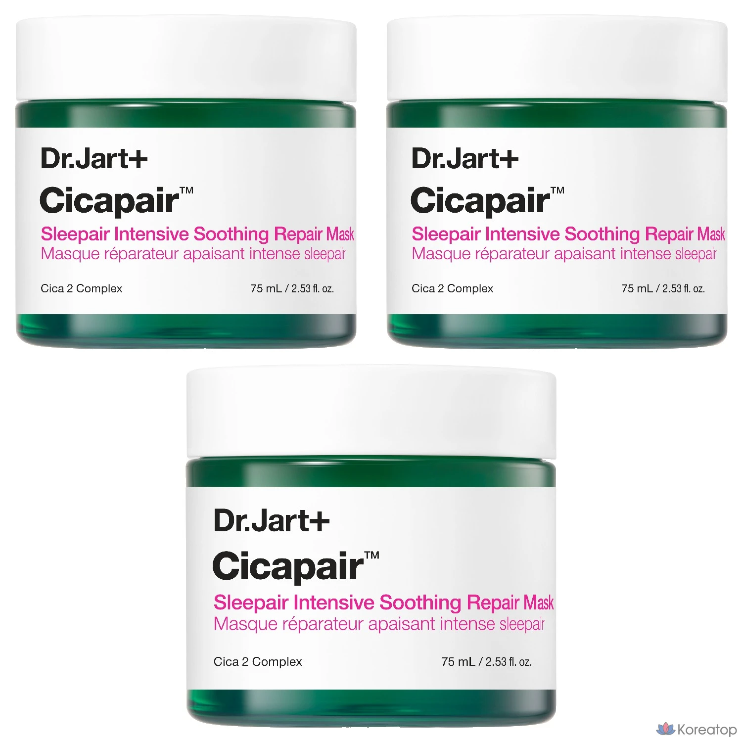 Тканевая маска для лица Dr. Jart+ Cicapair Sleepair Intensive Soothing Repair Mask, 75 мл, 3 шт.