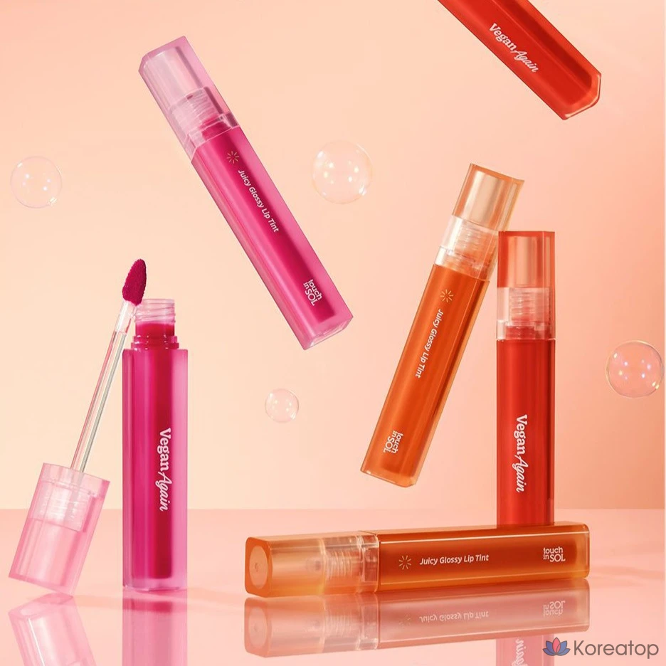 Тинт для губ Touch in Sol Vegan Again Juicy Glossy Lip Tint, оттенок Smile Peach, 3.9 г, 1 шт.