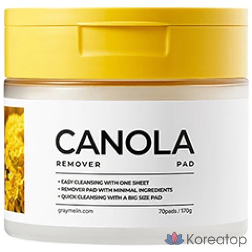 Пэды для снятия макияжа Graymelin Canola Cleansing Remover Pad, 70 шт.