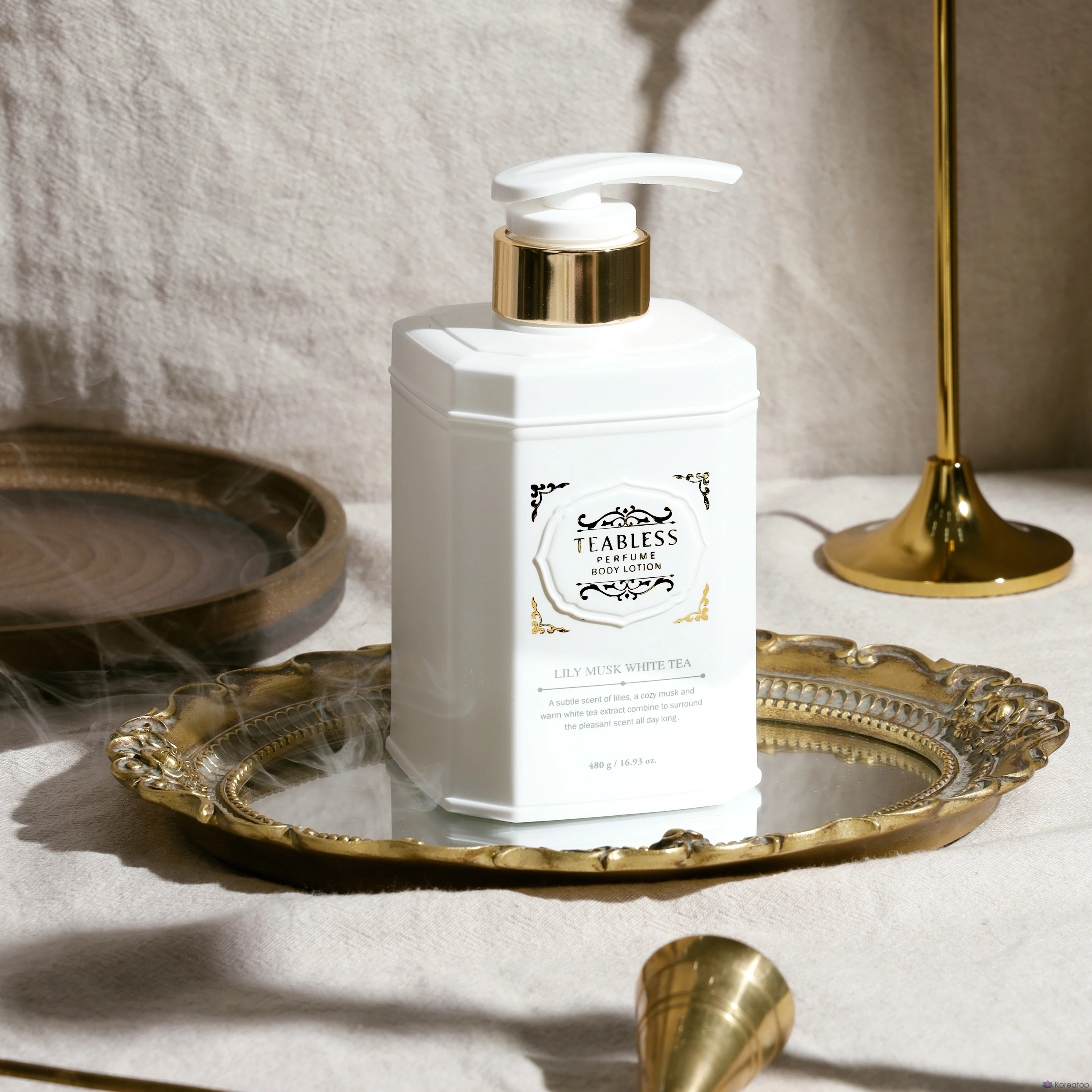 Лосьон для тела TEABLESS Perfume Body Lotion Lily Musk White Tea, 480 г, 1 шт., фото 5