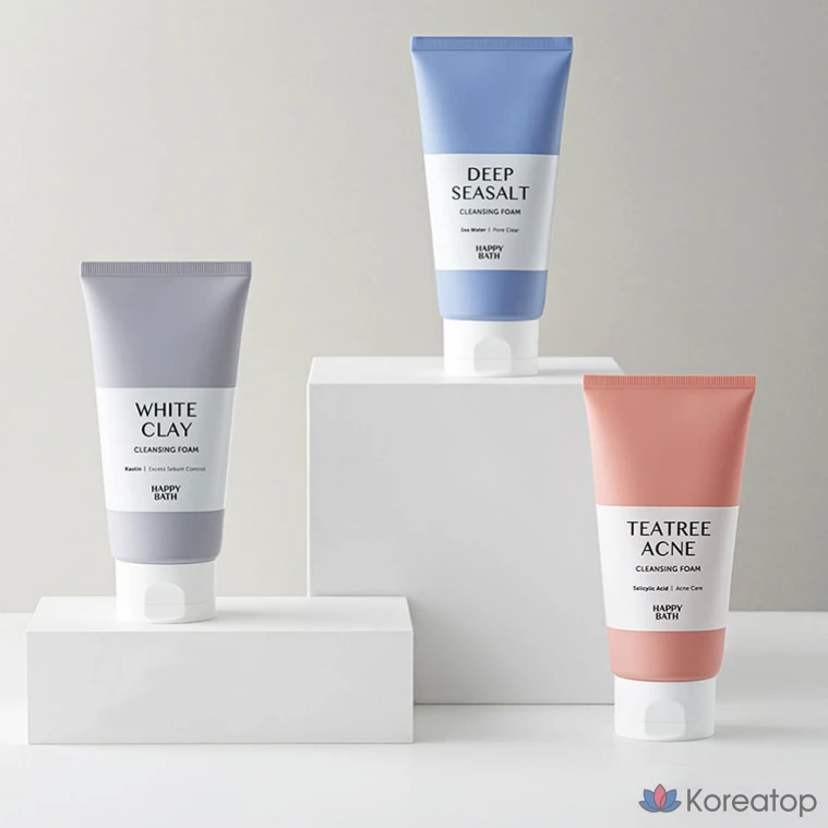 Очищающая пенка для лица Happy Bath White Clay Pore Cleansing Foam, 150 г, 1 шт.