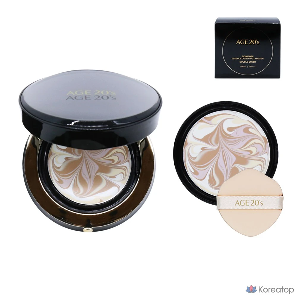Пудра-компакт AGE 20's Signature Essence Cover Pact Master Double Cover Case, оттенок 23, 14 г + 14 г, 3 шт.