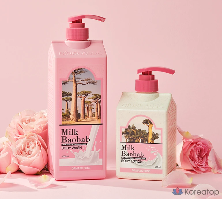 Гель для душа Milk Baobab Damask Rose, 1 л, 1 шт.