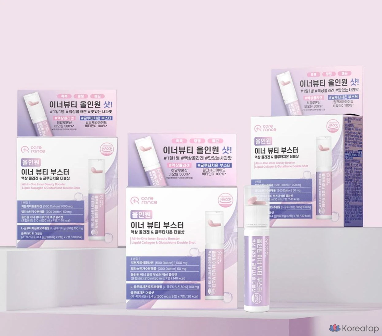 Питьевой коллаген Coreana Carelane All-in-One Inner Beauty Booster Liquid Collagen & Glutathione Double Shot, 7 шт., фото 5