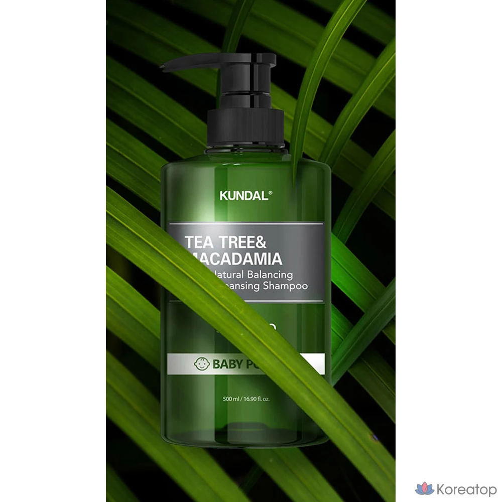Шампунь Kundal Tea Tree &amp; Macadamia Deep Cleansing Shampoo, аромат Baby Powder, 500 мл, 1 шт.