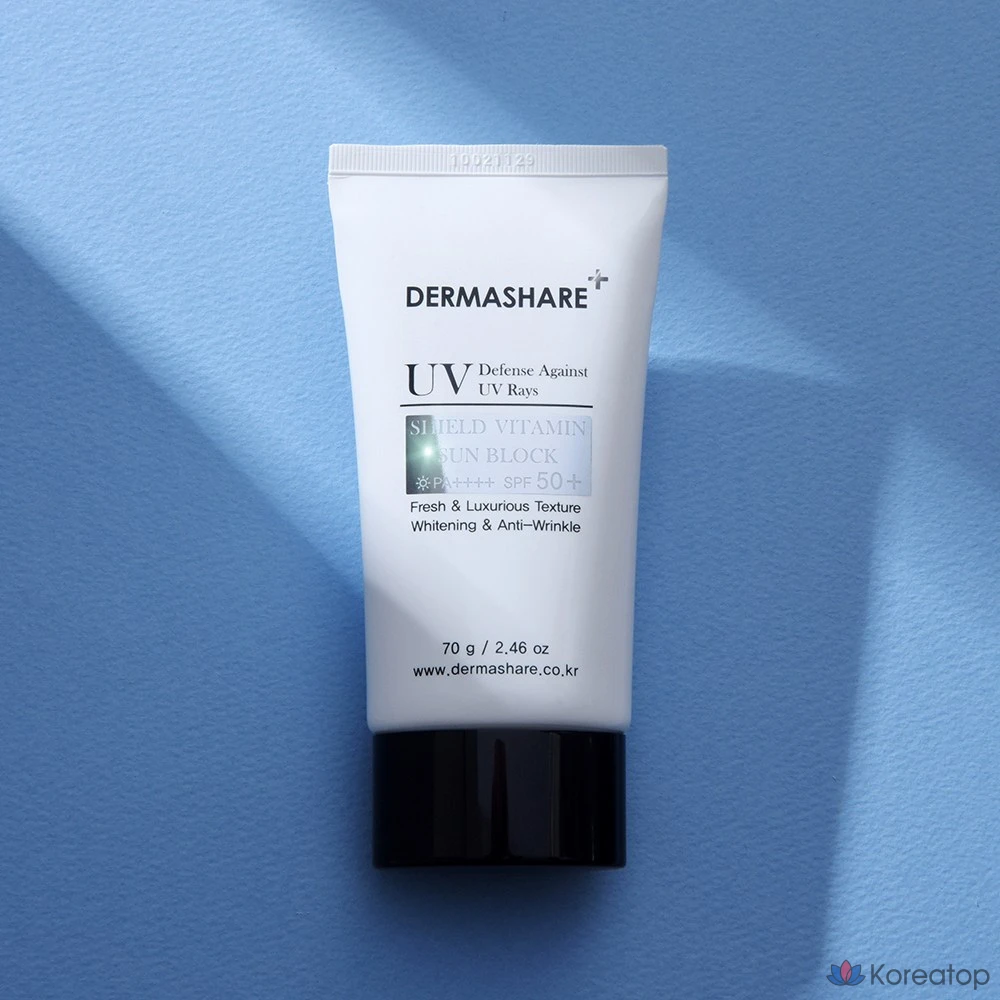 Солнцезащитный крем Dermashare UV Shield Vitamin Tone Up Sunblock SPF50+ PA++++, 70 г, 1 шт.