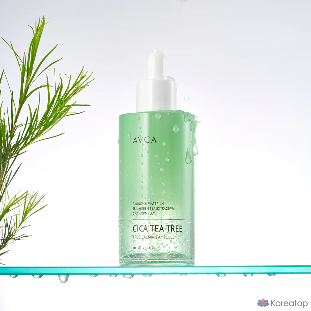Ампульная сыворотка AVCA True Calming Cica Tea Tree Rebalancing Soothing Ampoule, 100 мл, 1 шт.