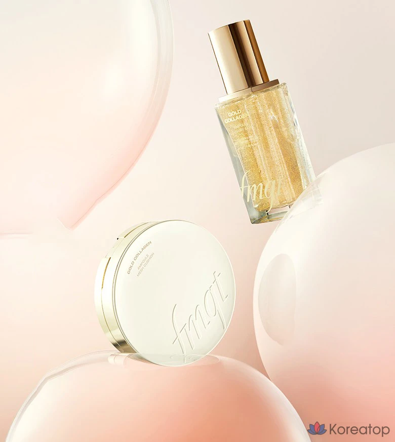 Кушон FMGT The Face Shop Gold Collagen Ampoule Mesh Cushion, оттенок 201 Apricot Beige, 13 г, 1 шт.