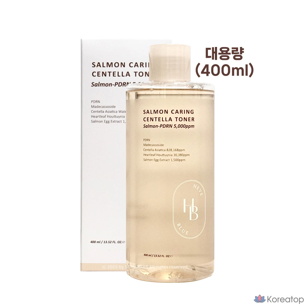 Тонер HEVEBLUE Salmon Caring Centella Toner, 400 мл, 1 шт.
