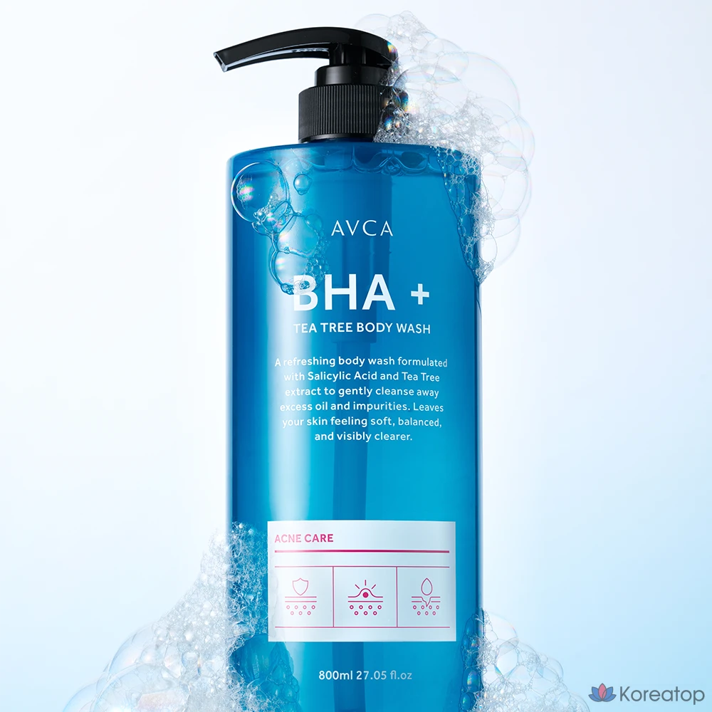Гель для душа AVCA BHA Plus Tea Tree Acne Care, 800 мл, 1 шт.