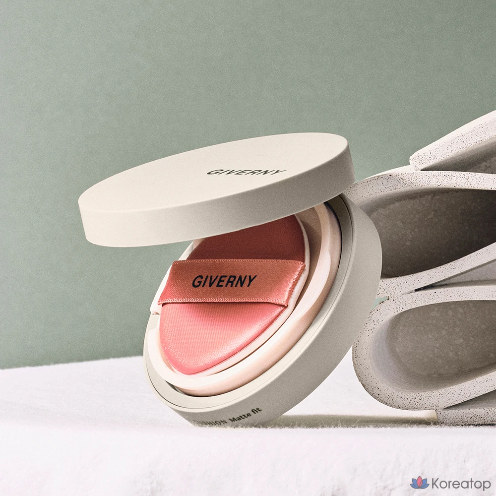 Кушон Giverny Milchak Matt Fit Cushion Foundation, оттенок 17C Porcelain, 12 г + 12 г, 1 шт., фото 4