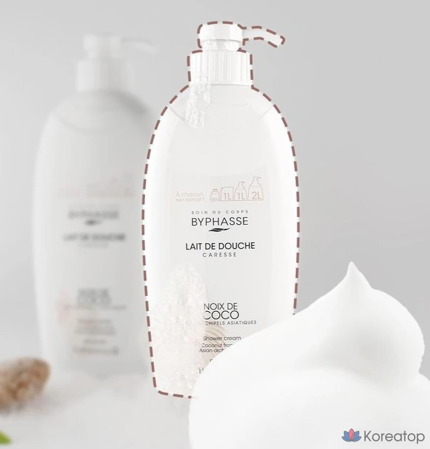 Гидрофильное очищающее средство для тела Byphasse Coconut Body Wash, 1 л, 1 шт.