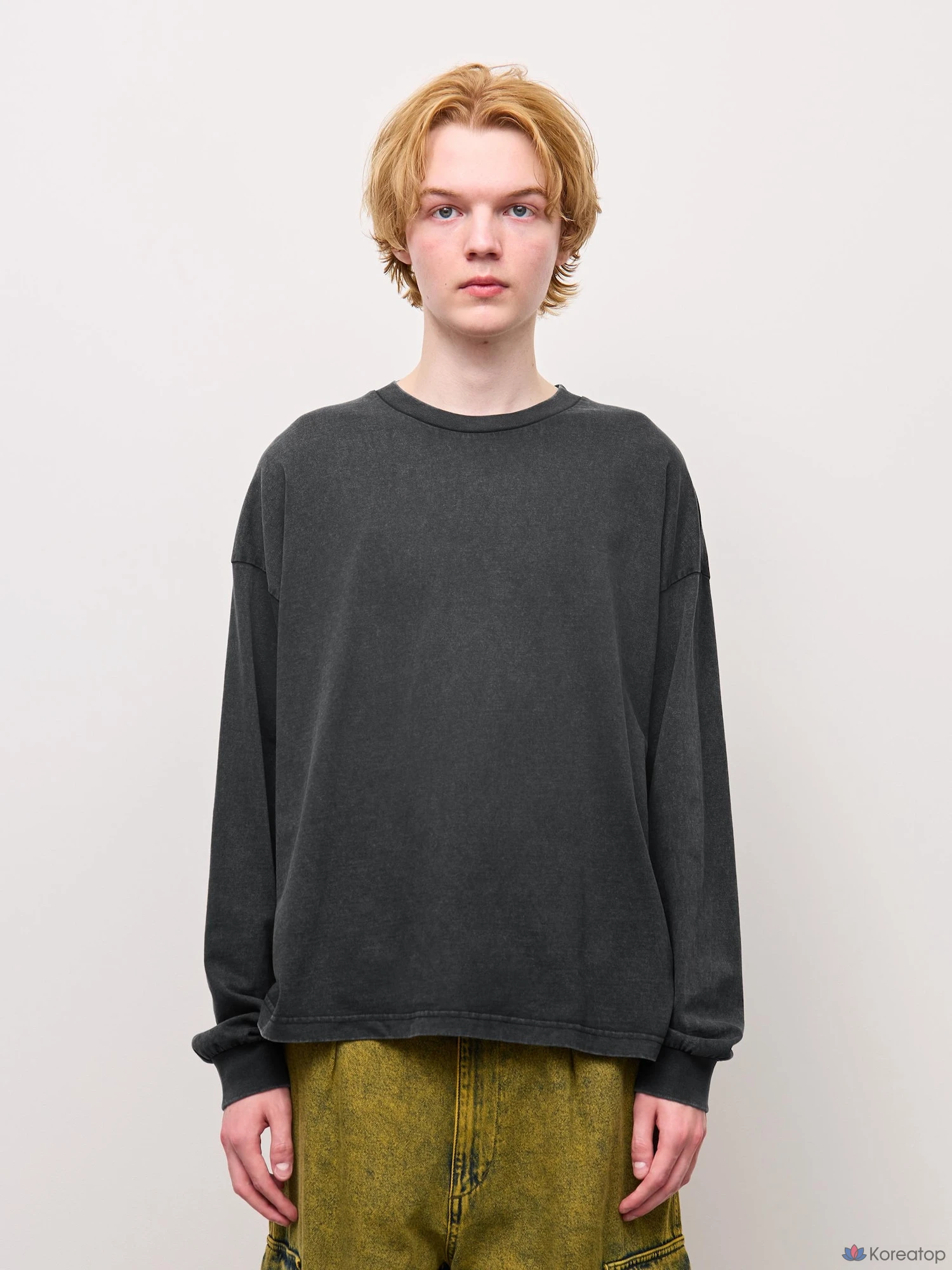 Футболка Uniqlo Washed Cotton Boxy T-Shirt Long Sleeve