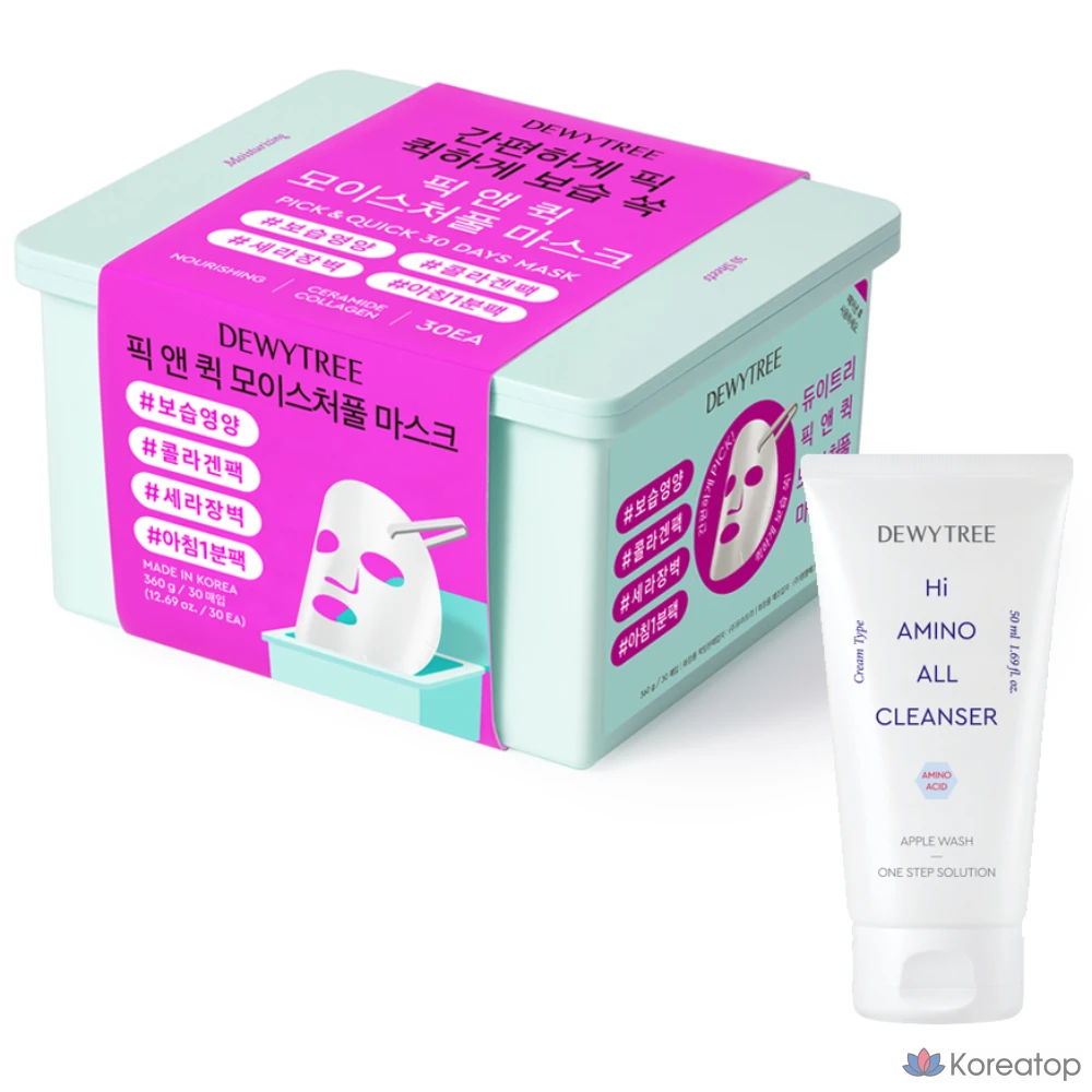 Набор для ухода Dewytree Special Pick &amp; Quick Moistureful Mask + Hi Amino Foam, 50 мл, 1 шт.