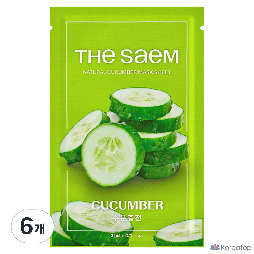Тканевая маска для лица The Saem Cucumber Mask Sheet, 6 шт.