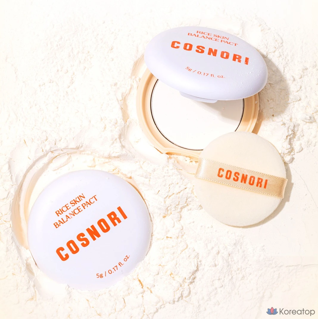 Пудра для лица Cosnori Rice Skin Balance No Sebum Powder Pact, оттенок White, 5 г, 1 шт.