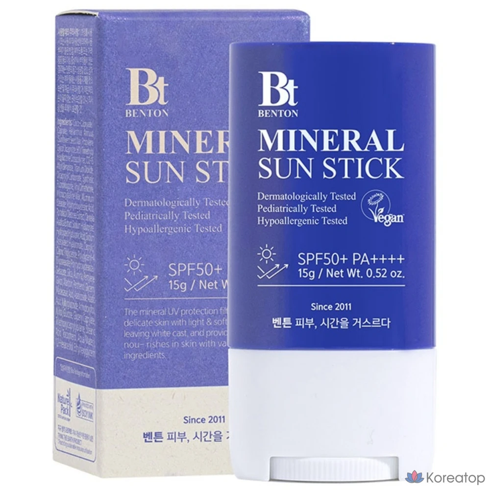 Солнцезащитный стик Benton Mineral Sun Stick SPF50+ PA++++, 15 г, 1 шт.