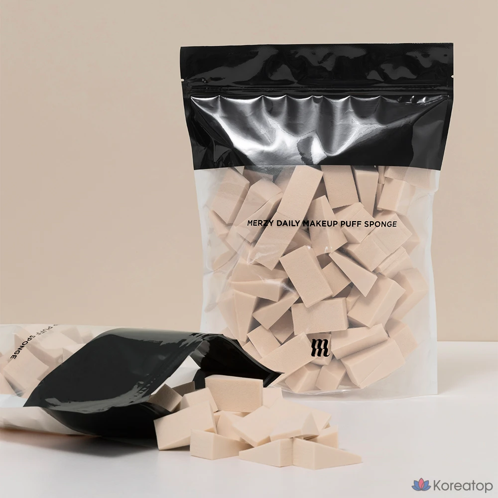 Спонжи для макияжа MERZY Daily Makeup Triangle Puff Sponge, 100 шт.