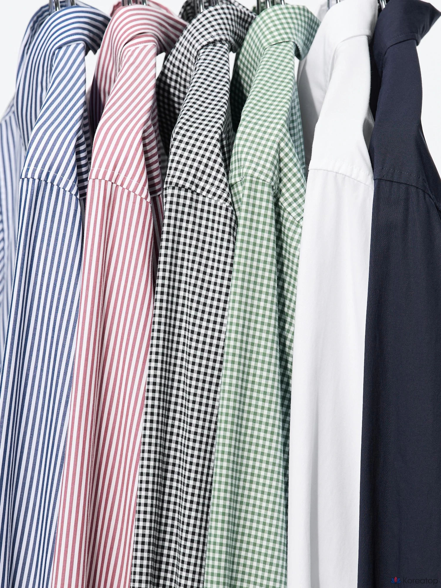 Рубашка Uniqlo Broadcloth Shirt Button-Down Collar, в полоску, фото 6