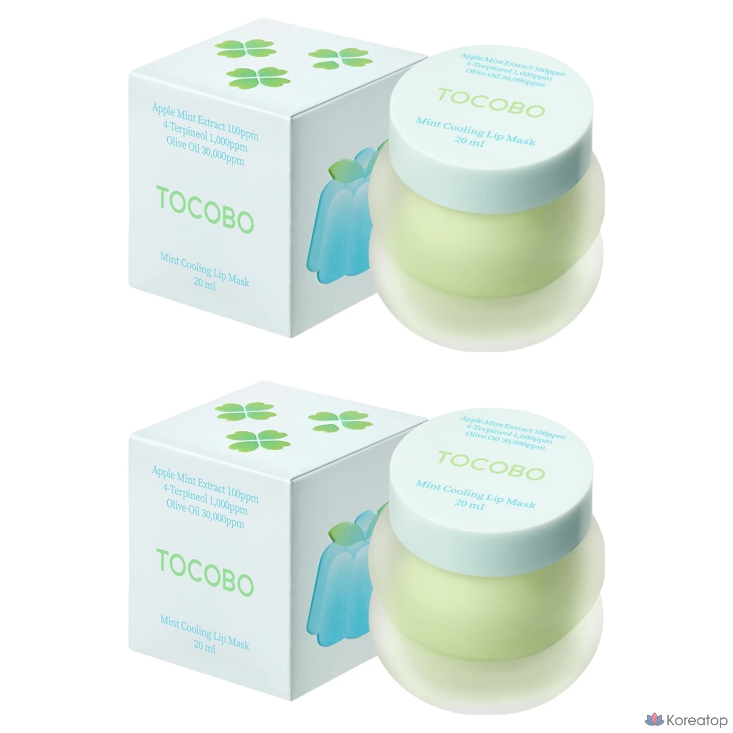 Тканевая маска для губ Tocobo Mint Cooling Lip Mask, 20 мл, 2 шт.
