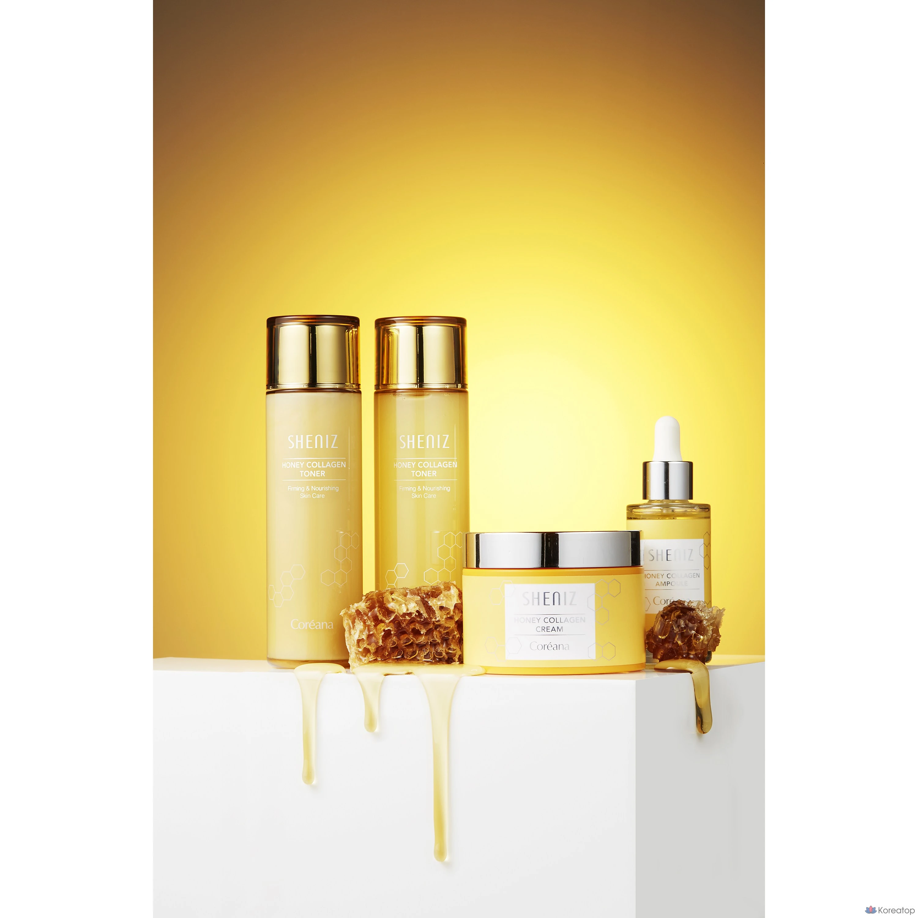 Набор для ухода Coreana Sheenys Honey Collagen 3-piece Set (Toner + Emulsion + Cream), 1 шт.