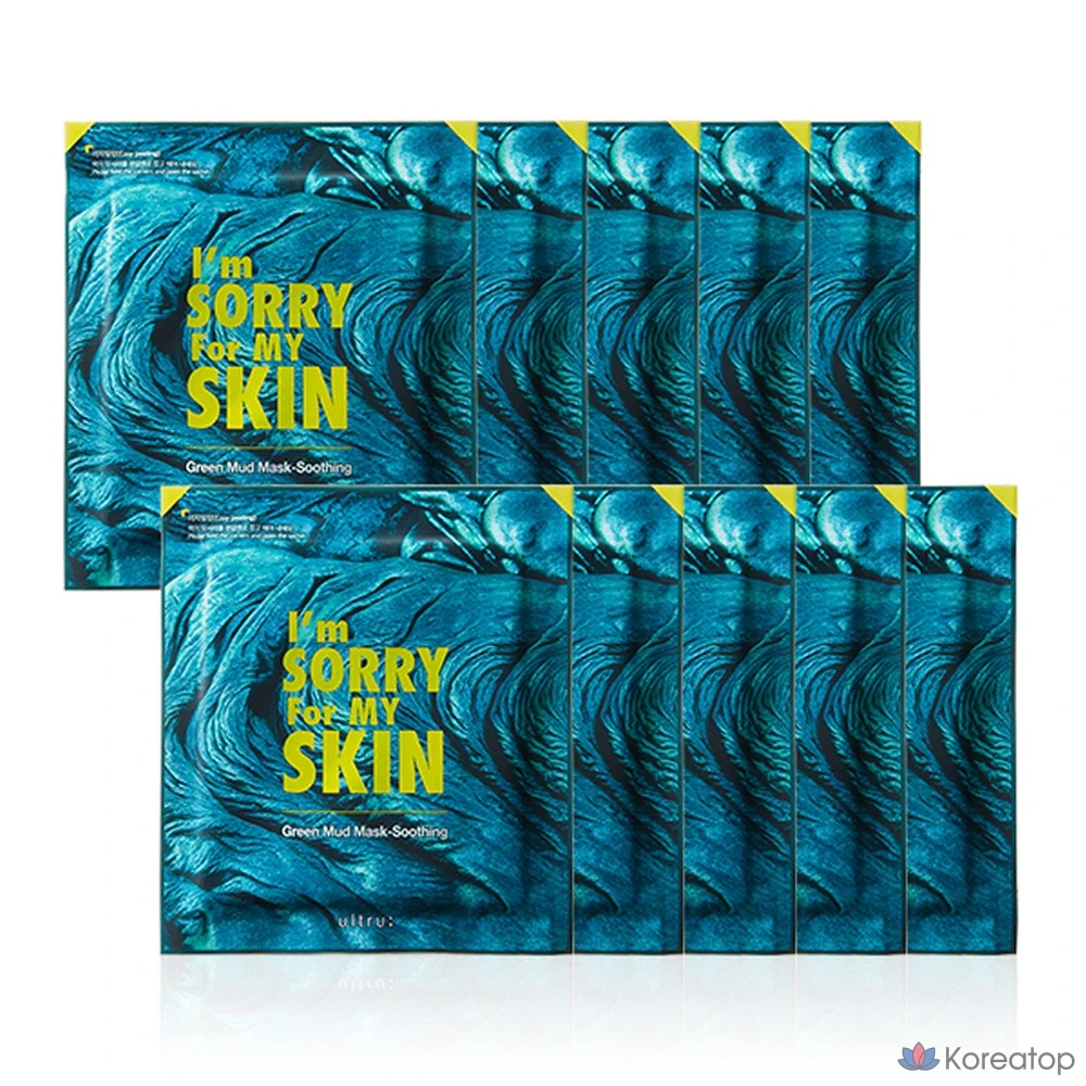 Тканевая маска для лица I'm Sorry for My Skin Green Mud Mask, 10 шт.