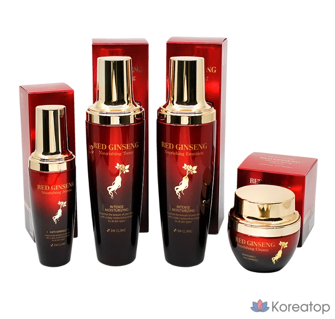 Набор для ухода 3W Clinic Red Ginseng Nourishing 4-piece Set, 1 шт.