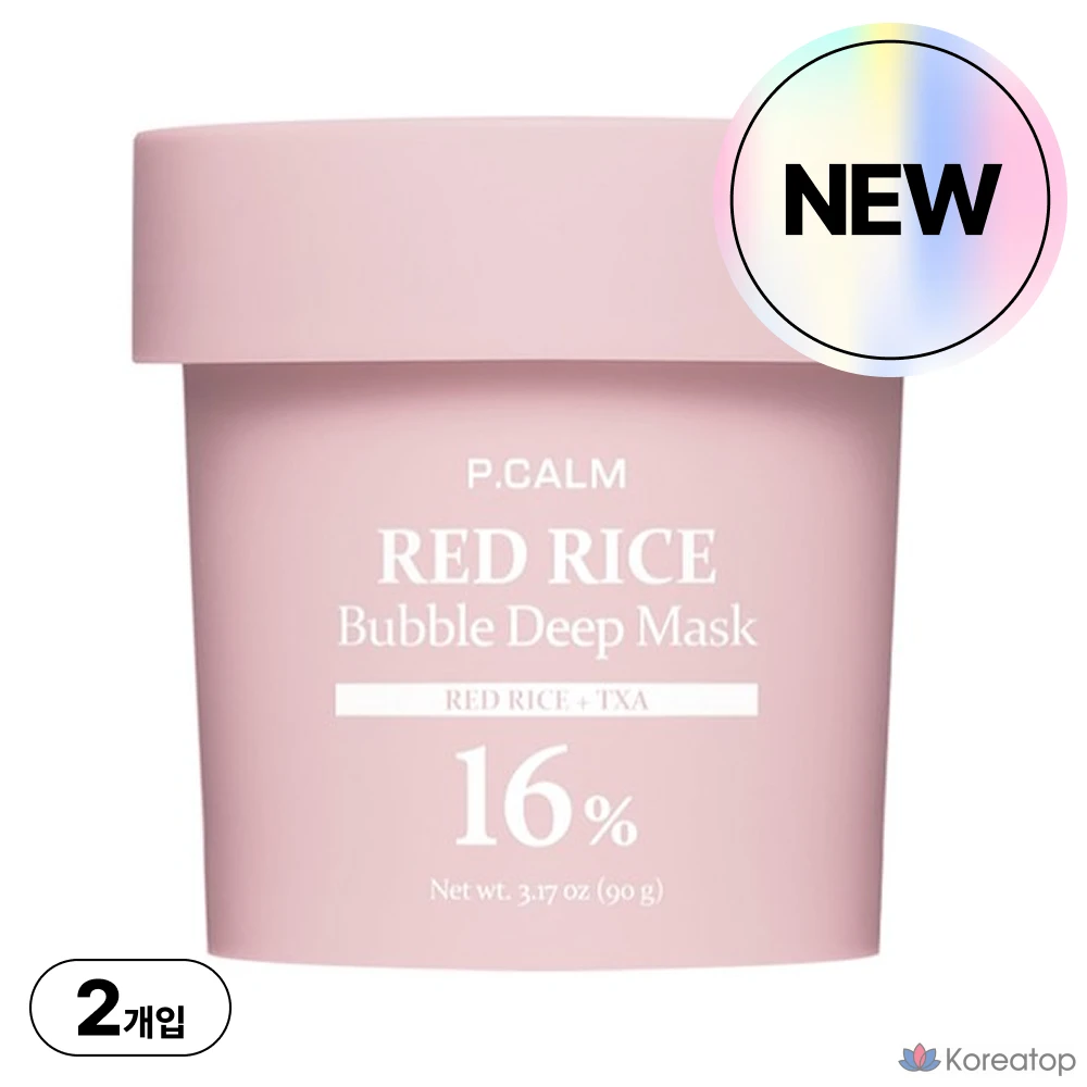 Тканевая маска для лица P.CALM Red Rice Bubble Deep Mask, 2 шт.