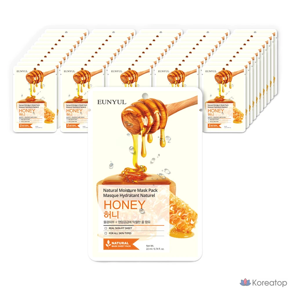 Тканевая маска для лица Eunyul Natural Honey Mask, 22 мл, 150 шт.