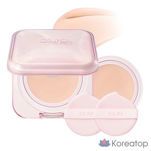 Кушон Clio Kill Cover Mesh Glow Cushion Essential Set (Cushion+Refill)+Puff 2 pcs, оттенок 21C Lingerie, 1 шт.
