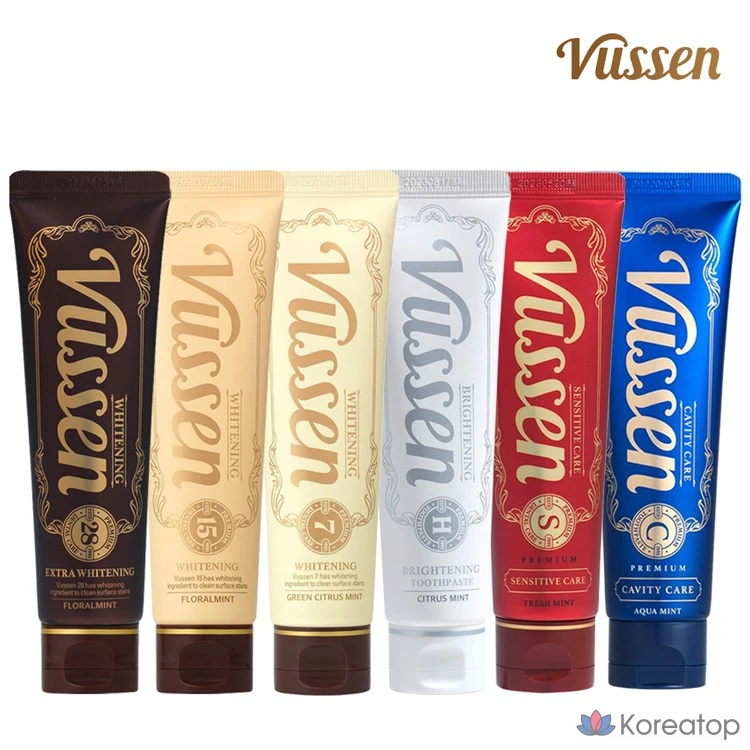 Набор для ухода Vussen Osstem Toothpaste Toothbrush 2&2 Gift Set (зубная паста C и S по 1 шт., зубная щетка черная и красная по 1 шт., кейс, шоппер), 120 мл, 1 шт.