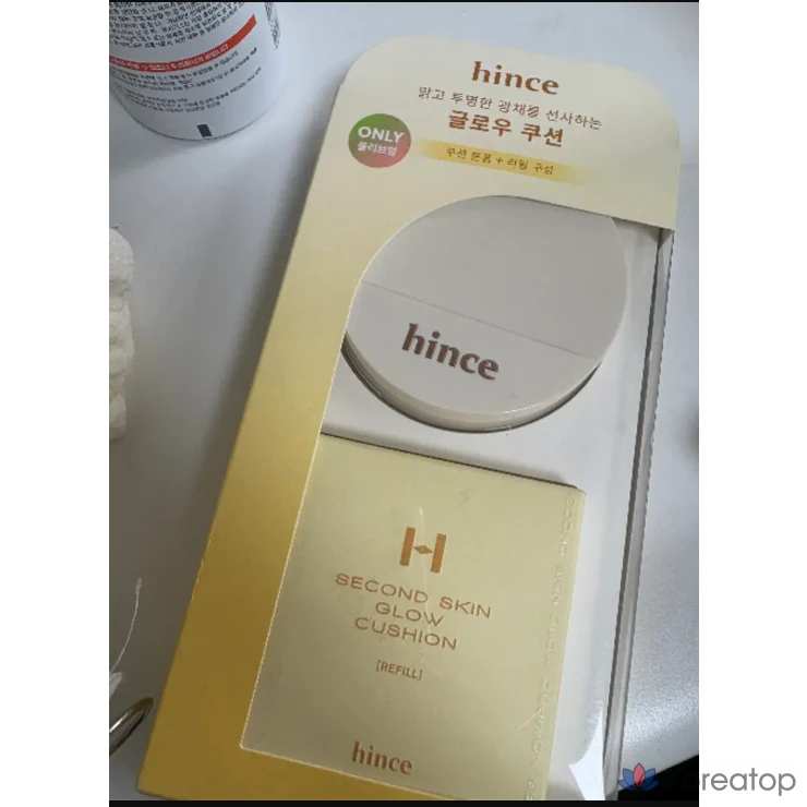 Кушон Hince Second Skin Glow Cushion (основа+сменный блок), оттенок 23 Sand, 1 шт., фото 2