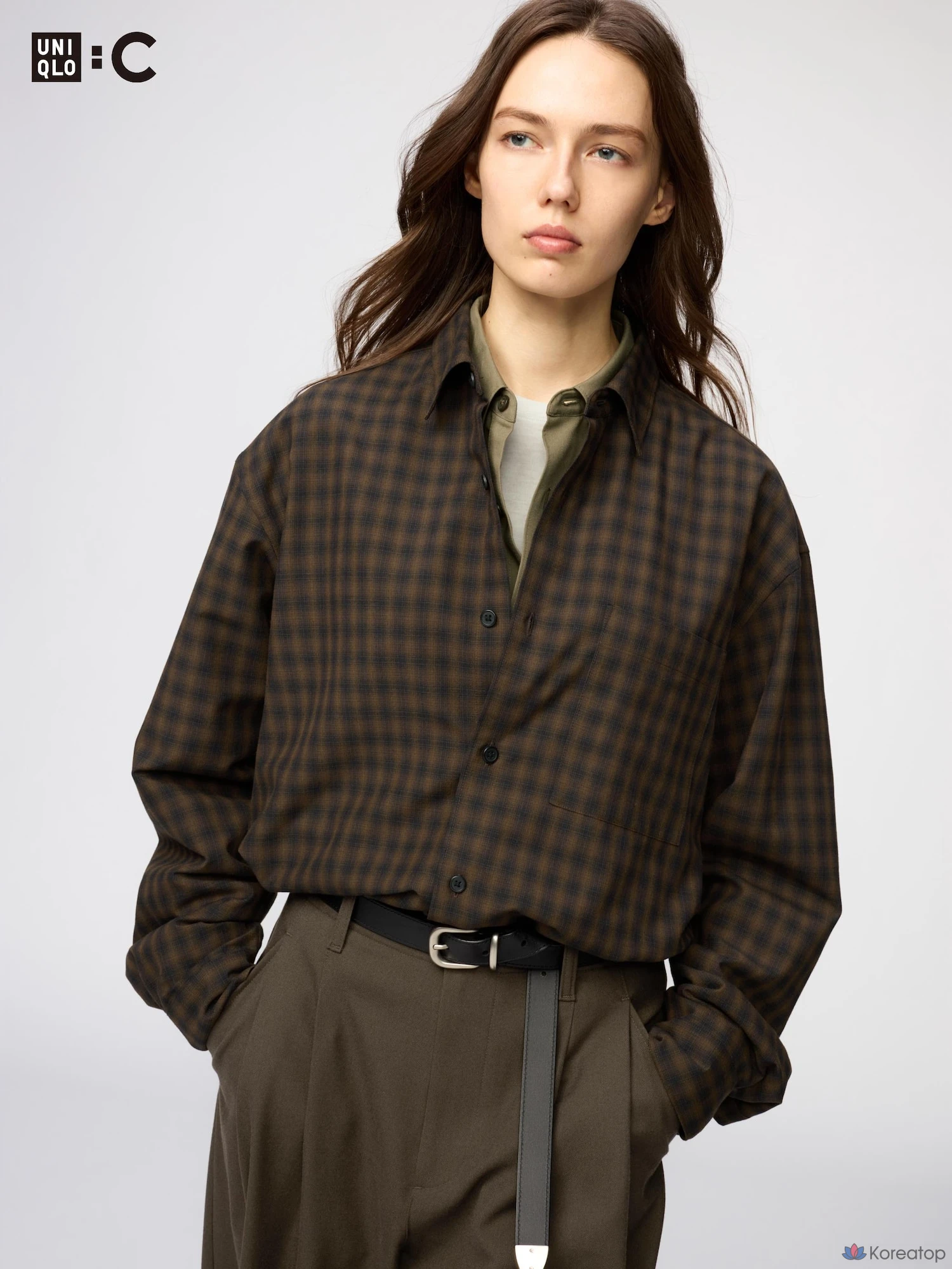 Рубашка Uniqlo Easy Care Soft Shirt, в клетку