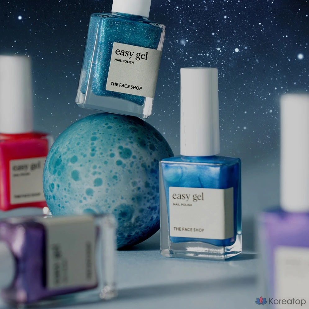 Лак для ногтей The Face Shop Easy Gel Color Nail Polish, оттенок 96 Glittery Space, 10 мл, 1 шт.