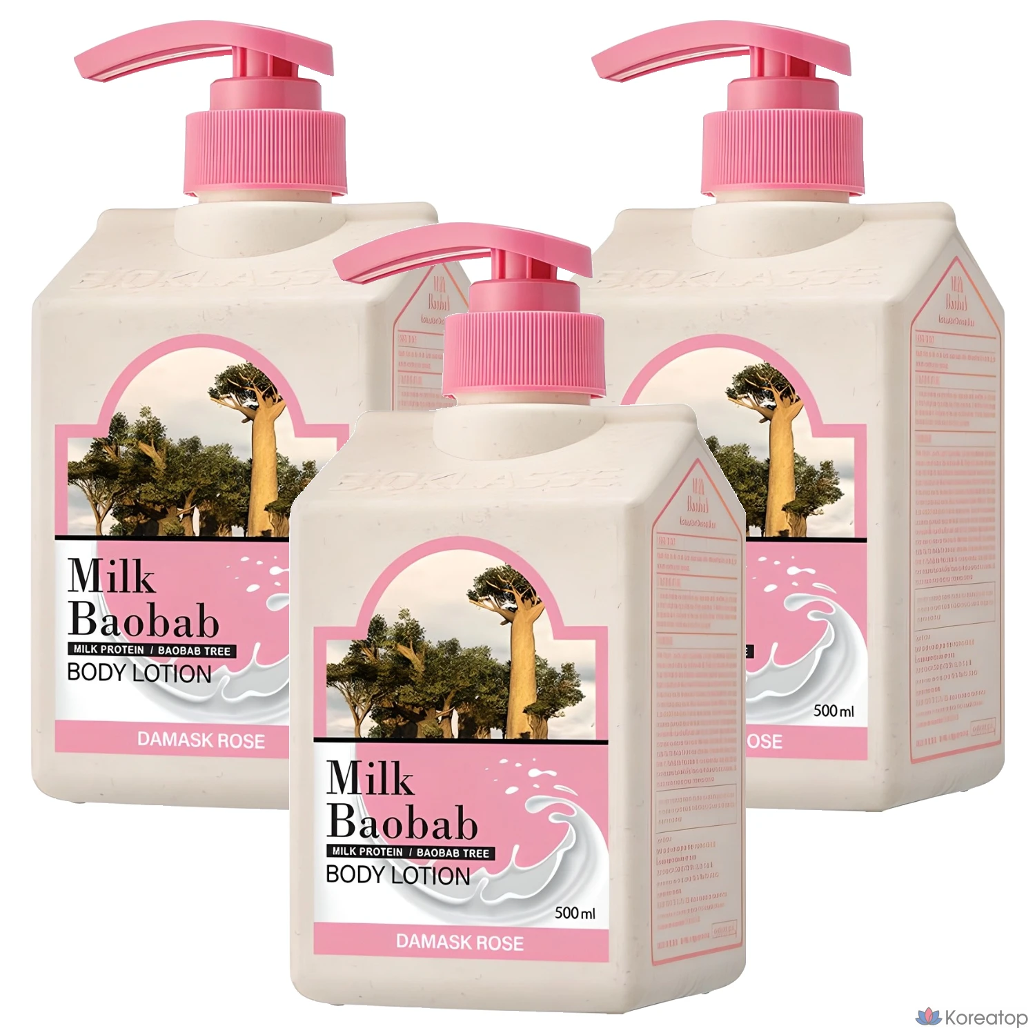 Лосьон для тела Milk Baobab Body Lotion Damask Rose, 500 мл, 3 шт.