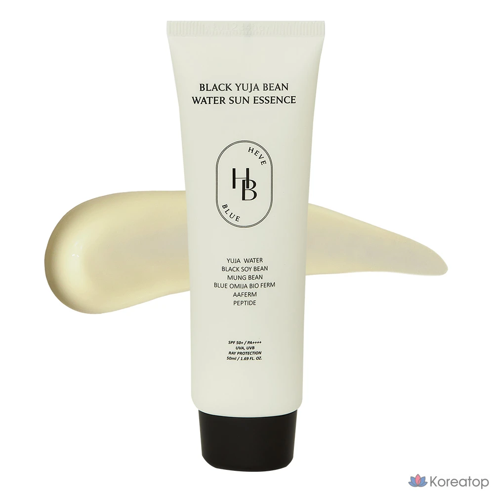 Солнцезащитный крем HEVEBLUE Black Yuja Bean Water Sun Essence, 50 мл, 1 шт.