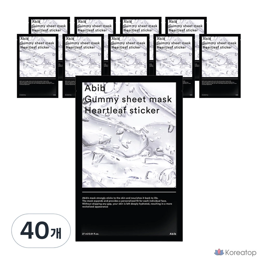 Тканевая маска для лица Abib Gum Ddakji Sheet Mask Heartleaf Sticker, 27 мл, 40 шт.