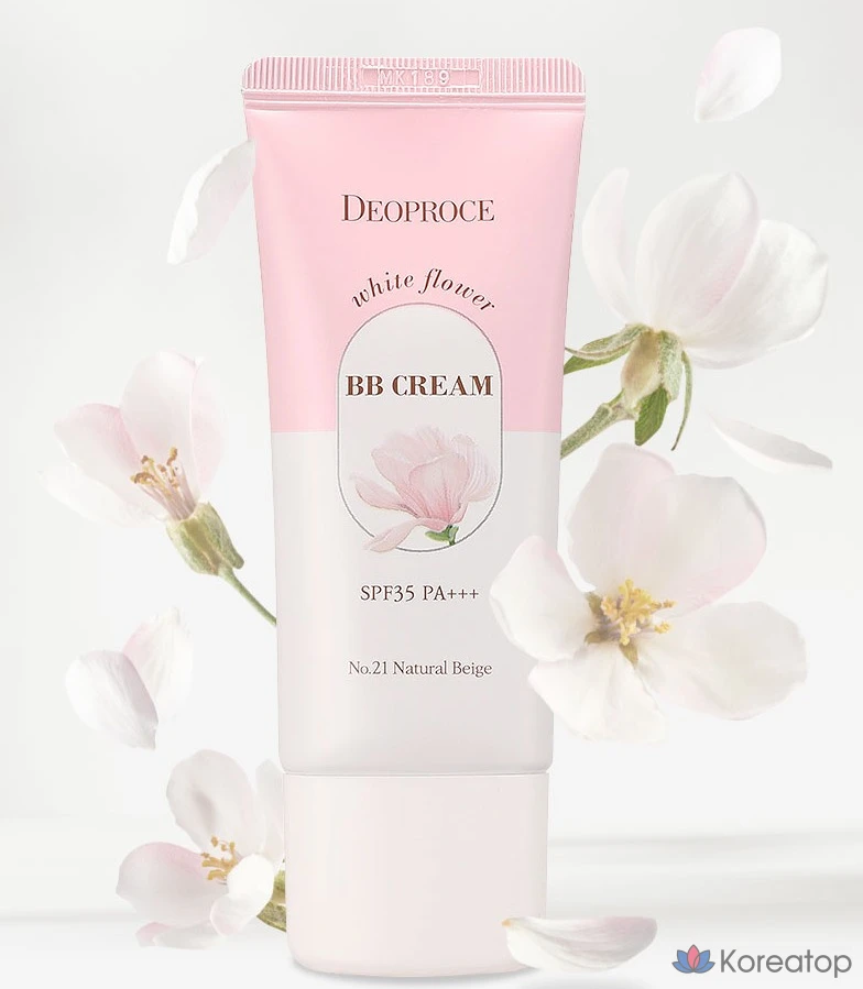 BB-крем Deoproce White Flower BB Cream SPF35 PA+++, оттенок 21 Natural Beige, 30 г, 1 шт.